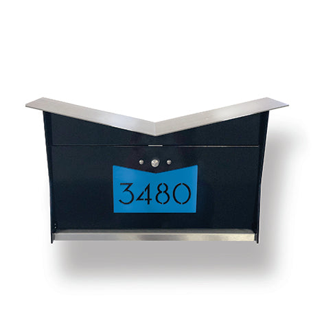 Butterfly Box in Jet Black - Wall Mount Mailbox