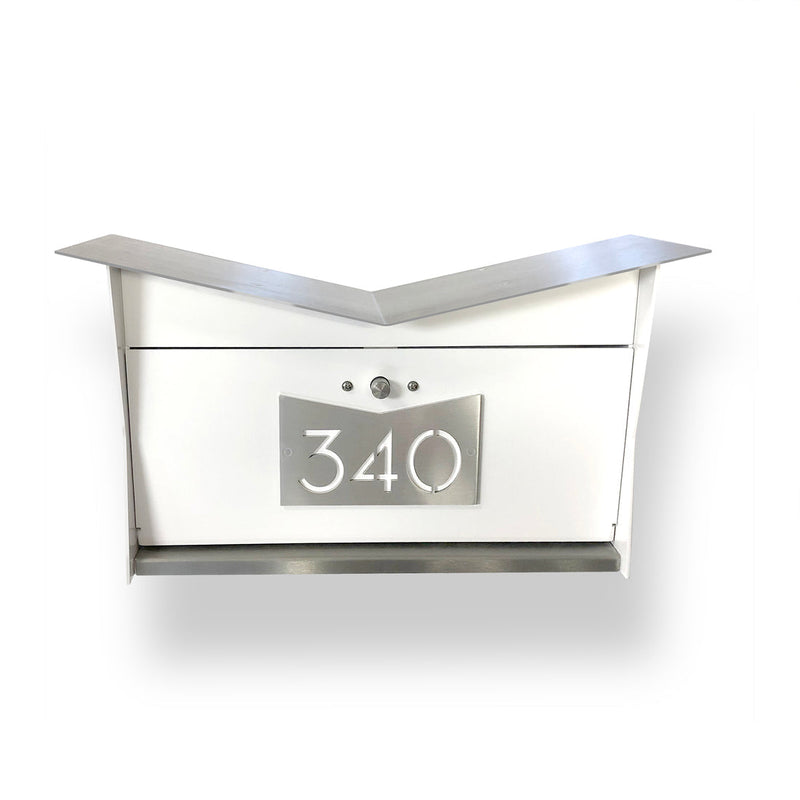 Butterfly Box in Arctic White - Wall Mount Mailbox