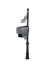Classic Mailbox Post System Series C1 with Finial, Number Plate, & Newspaper Holder