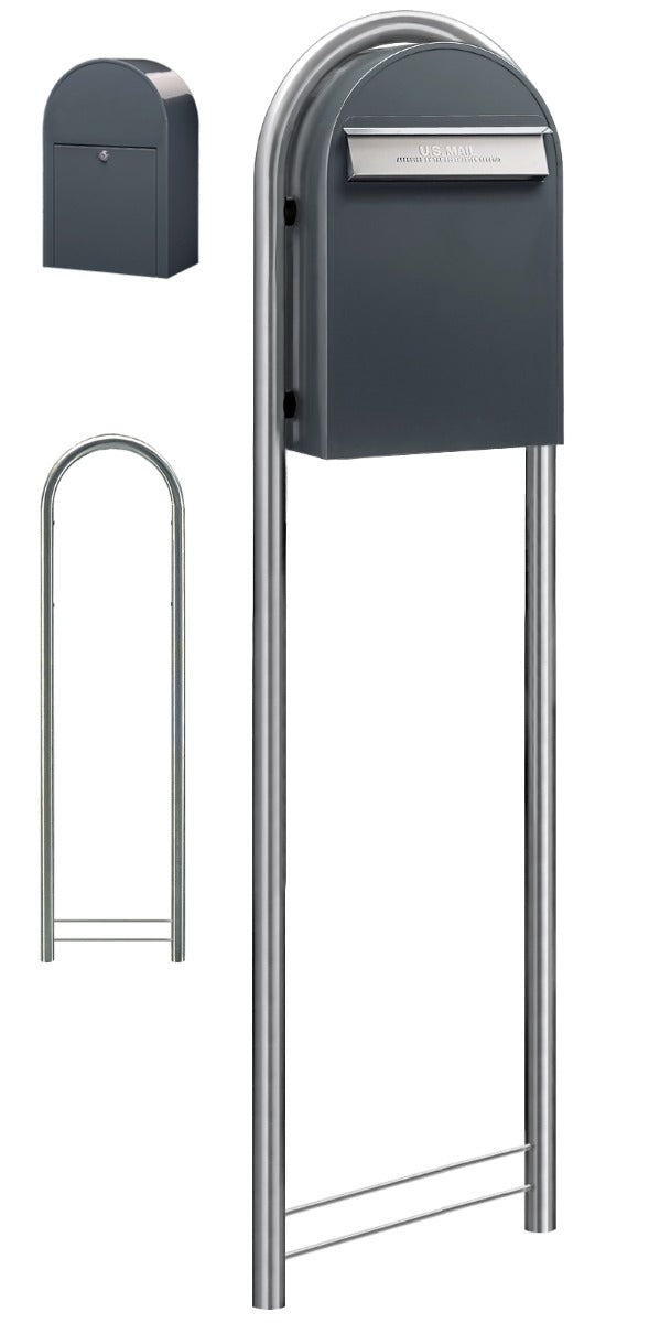 USPS Bobi Classic (B) Rear Access Mailbox Grey