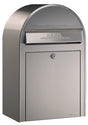 Bobi Classic Front Access Stainless Steel Mailbox and Round Black Post Combo