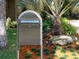 Bobi Classic Front Access Stainless Steel Mailbox and Round Stainless Steel Post Combo