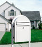 USPS Bobi White Round Mailbox Post