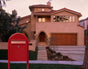 Bobi Classic Front Access Red Mailbox and Round Red Post Combo