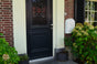 Bobi Classic Slim Front Access Modern Locking White Mailbox and Round White Post Combo