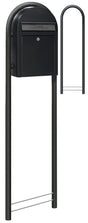 Bobi Classic Front Access Black Mailbox and Round Black Post Combo