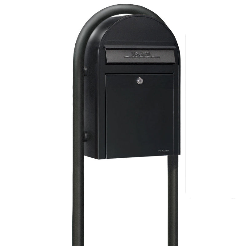 USPS Bobi Structured Black Round Mailbox Post