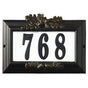 Edgewood "Misty Oak" Large Lighted Address Plaque in Black with Gold Antiquing Frame Color