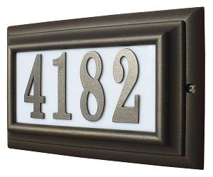 Edgewood "Misty Oak" Large Lighted Address Plaque in Bronze with Gold Antiquing Frame Color