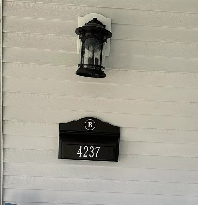 Whitehall Colonial Wall Mount Mailbox Package 1 (Mailbox, Plaque & Monogram)