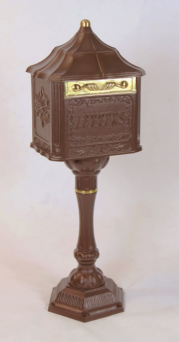 Amco Colonial Pedestal Mailbox in Textured Bronze