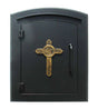 Manchester Security Locking Stucco Column Mailbox with Cross Emblem - Stucco Column Included (Choose Colors)