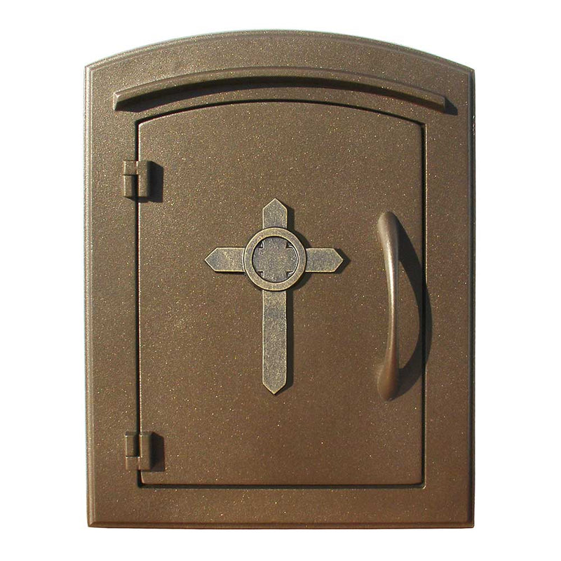 Manchester Security Locking Stucco Column Mailbox with Cross Emblem - Stucco Column Included (Choose Colors)