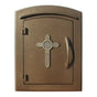 Manchester Security Locking Stucco Column Mailbox with Cross Emblem - Stucco Column Included (Choose Colors)