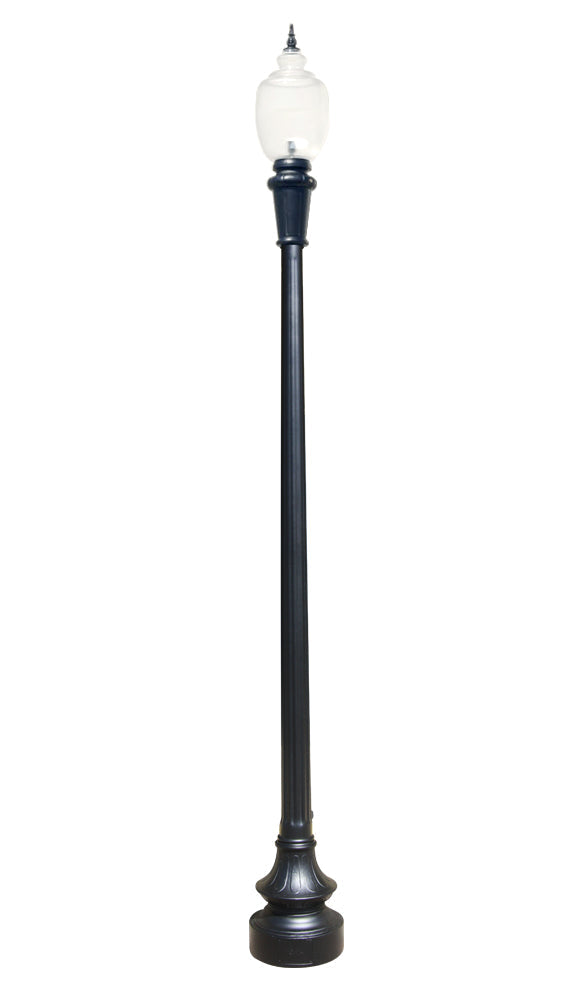 Affordable Decorative Municipal Quality LED Street Light Fixture, Pole, and Pedestal Combo