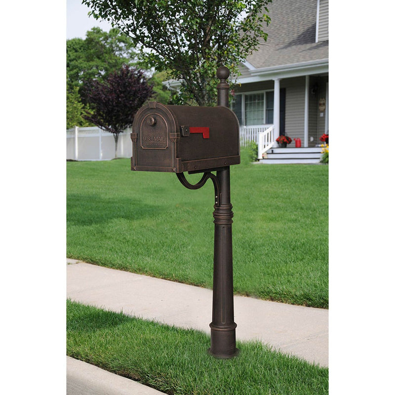 Savannah Curbside Mailbox With Ashland Mailbox Post & Burial Kit