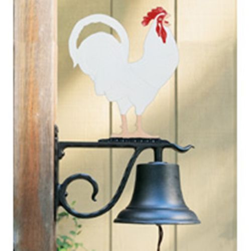 Whitehall Large Bell with Rooster Ornament Black
