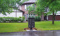 Florence 8 Door Cluster Mailbox CBU with 2 Parcel Lockers, Decorative Crown and Pedestal Included