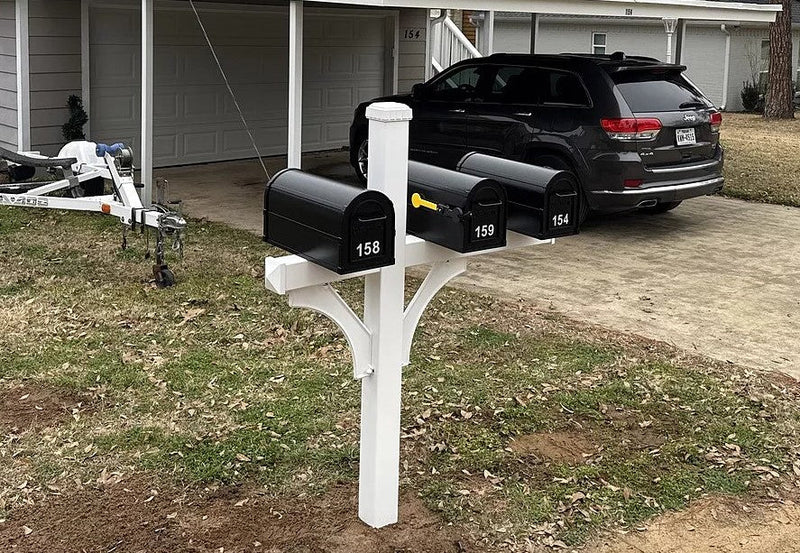 Salsbury Deluxe Post - 2 Sided - In-Ground Mounted - for (3) Roadside Mailboxes