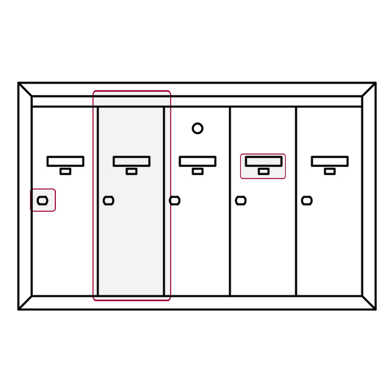 Replacement Compartment Door for 1250 Series Vertical Mailboxes - Anodized Aluminum