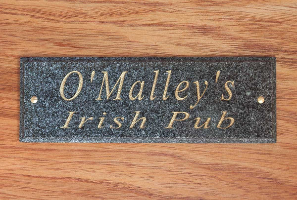Solid Granite Engraved Door Plaque (Available in four granite colors: Polished Black, Green, Ash or Quartzite Natural)