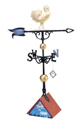 Whitehall 46" Traditional Directions Full-Bodied ROOSTER Weathervane in Metallic Finish
