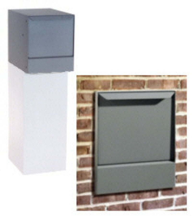 High Security Wall Mount Locking Mailbox (top only) - gray