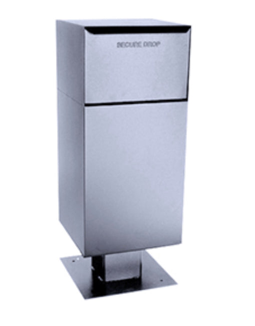 Curbside Parcel Locking Mailbox with Rear Access and Pedestal (included) - Gray