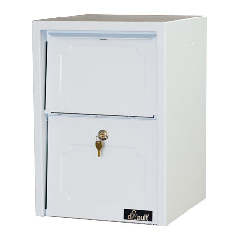 Delivery Vault Junior- Full Service Lockable Curbside Mailbox - White