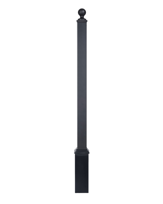11 Feet High and 4" x 4" Square Post with Base and Finial for Street Signs