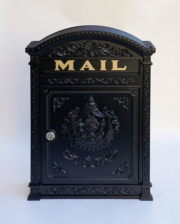 E6 Victorian Locking Wall Mount Mailbox - Black