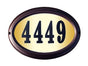Edgewood Oval Lighted Address Plaque with Black Polymer Numbers Included (Choose Frame Color)