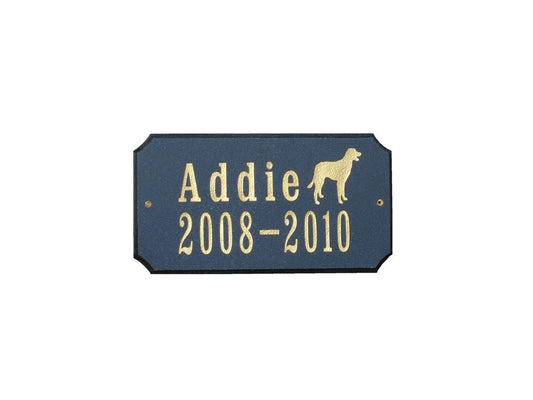Executive Rectangle "Cut Corner" LOGO Plaque (Includes Engraved Logo & One Line of Text) - Black Polished Stone Color