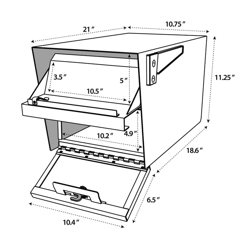 Mail Boss Mail Manager Pro Post Mount Locking Mailbox