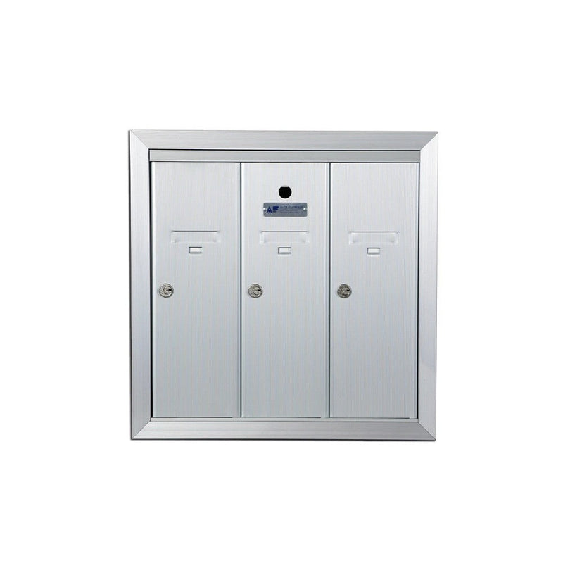 3 Compartment Surface Mount Vertical Mailboxes - Anodized Aluminum
