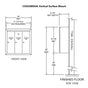 3 Compartment Surface Mount Vertical Mailboxes - Anodized Aluminum