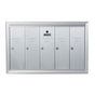 5 Compartment Surface Mount Vertical Mailboxes - Anodized Aluminum