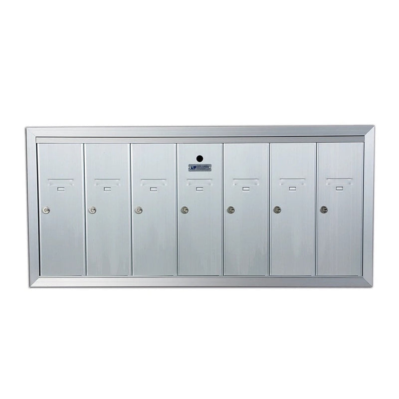 7 Compartment Surface Mount Vertical Mailboxes - Anodized Aluminum