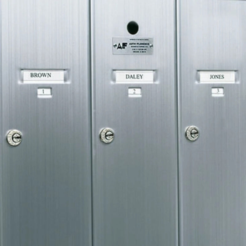 7 Compartment Surface Mount Vertical Mailboxes - Anodized Aluminum