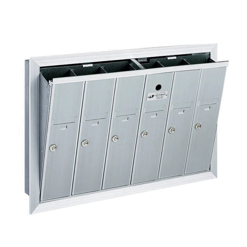 7 Compartment Surface Mount Vertical Mailboxes - Anodized Aluminum