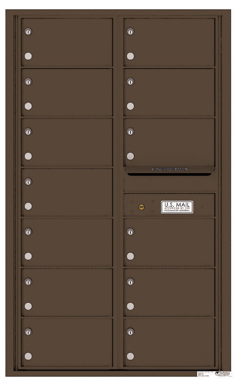 Front Loading Commercial Mailbox - 13 Tenant Doors - Double Column-Antique Bronze (AB)
