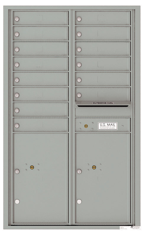 Florence 4C Horizontal Mailbox - 14 Doors, 2 Parcel Lockers - 14 Doors High USPS Access
