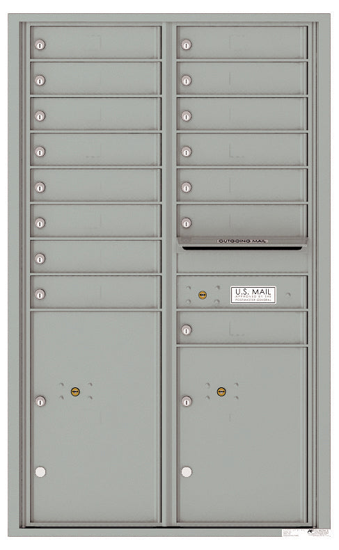 Florence 4C Horizontal Mailbox - 15 Doors, 2 Parcel Lockers - 14 Doors High USPS Access