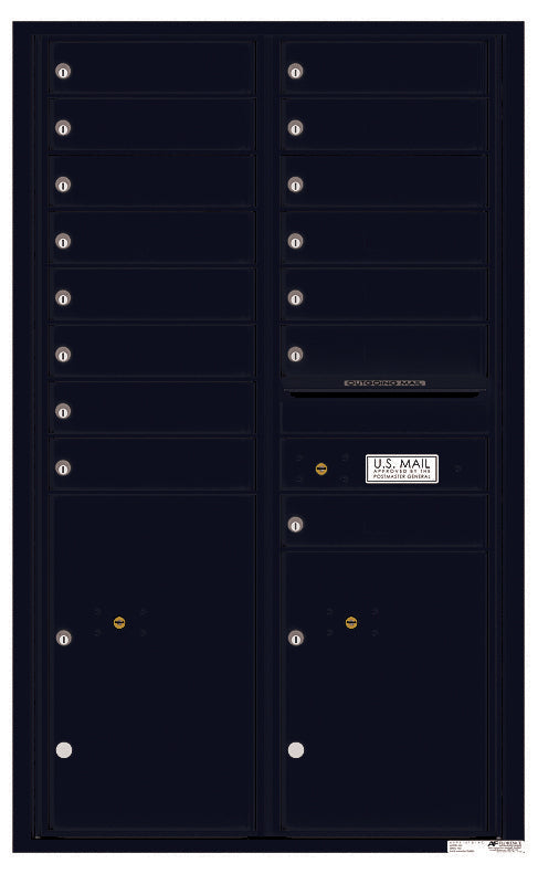 Florence 4C Horizontal Mailbox - 15 Doors, 2 Parcel Lockers - 14 Doors High Private Access