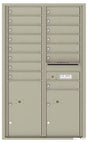 Florence 4C Horizontal Mailbox - 15 Doors, 2 Parcel Lockers - 14 Doors High USPS Access
