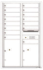 Florence 4C Horizontal Mailbox - 15 Doors, 2 Parcel Lockers - 14 Doors High USPS Access