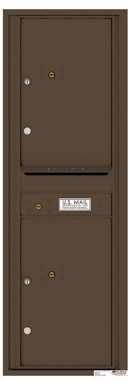 Front Loading Commercial Mailbox - 2 Parcel Lockers-Antique Bronze (AB)