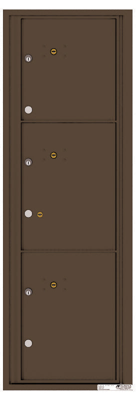 Front Loading Commercial Mailbox - 3 Parcel Lockers-Antique Bronze (AB)