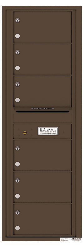 Front Loading Commercial Mailbox - 6 Tenant Doors - Single Column-Antique Bronze (AB)