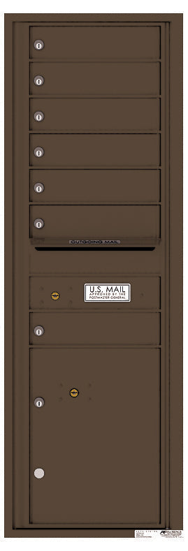Front Loading Commercial Mailbox - 7 Tenant Doors and 1 Parcel Locker - Single Column-Antique Bronze (AB)